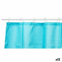 Duschvorhang Punkte Blau Polyester 180 x 180 cm (12 Stück)
