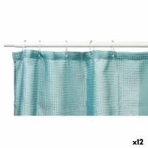 Duschvorhang Punkte Türkisgrün Polyester 180 x 180 cm (12 Stück)